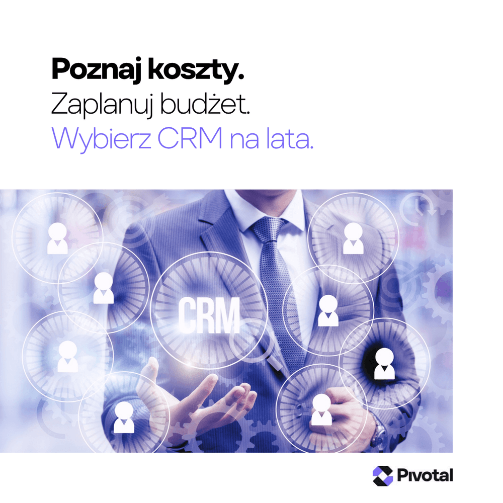 Grafika przedstawiająca system CRM oraz planowanie budżetu wdrożenia CRM w organizacji.